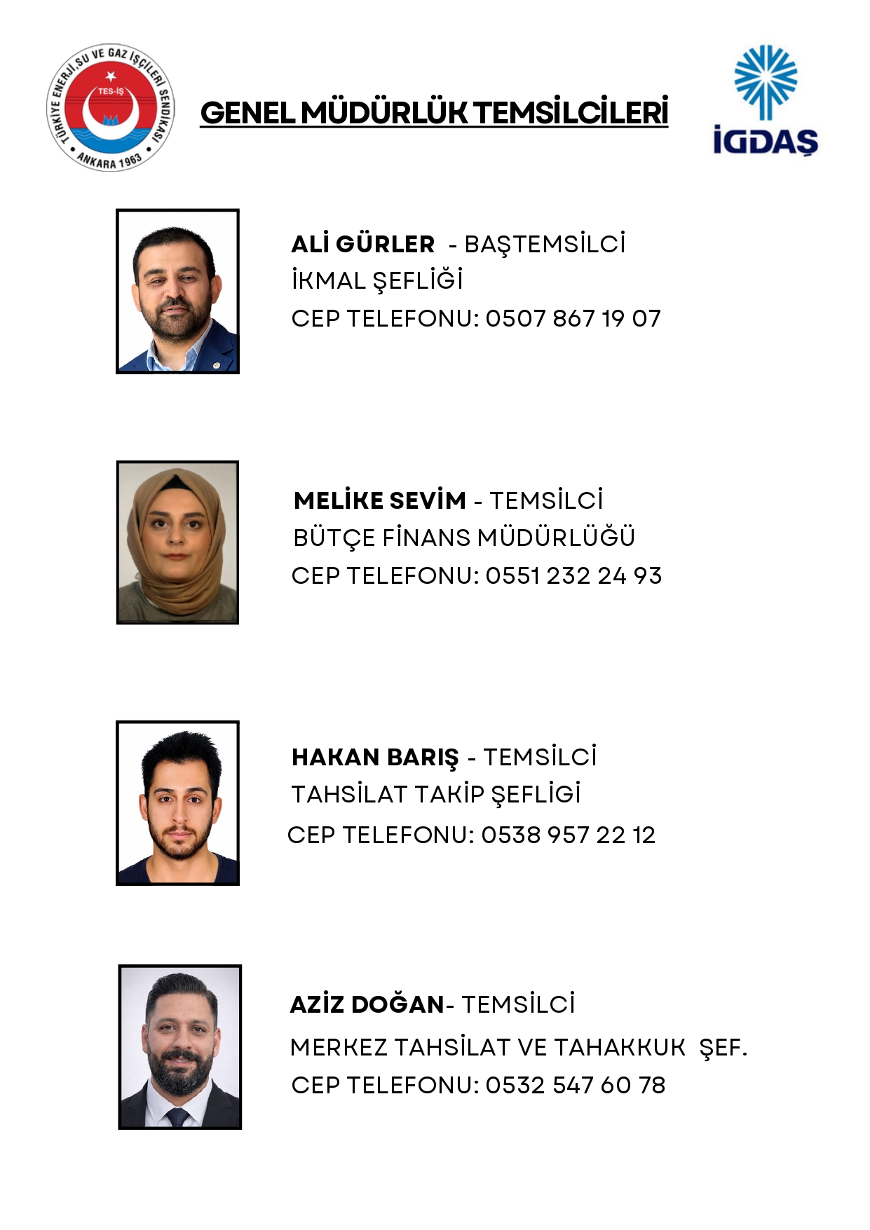 Genel Müdürlük Temsilcilerimiz