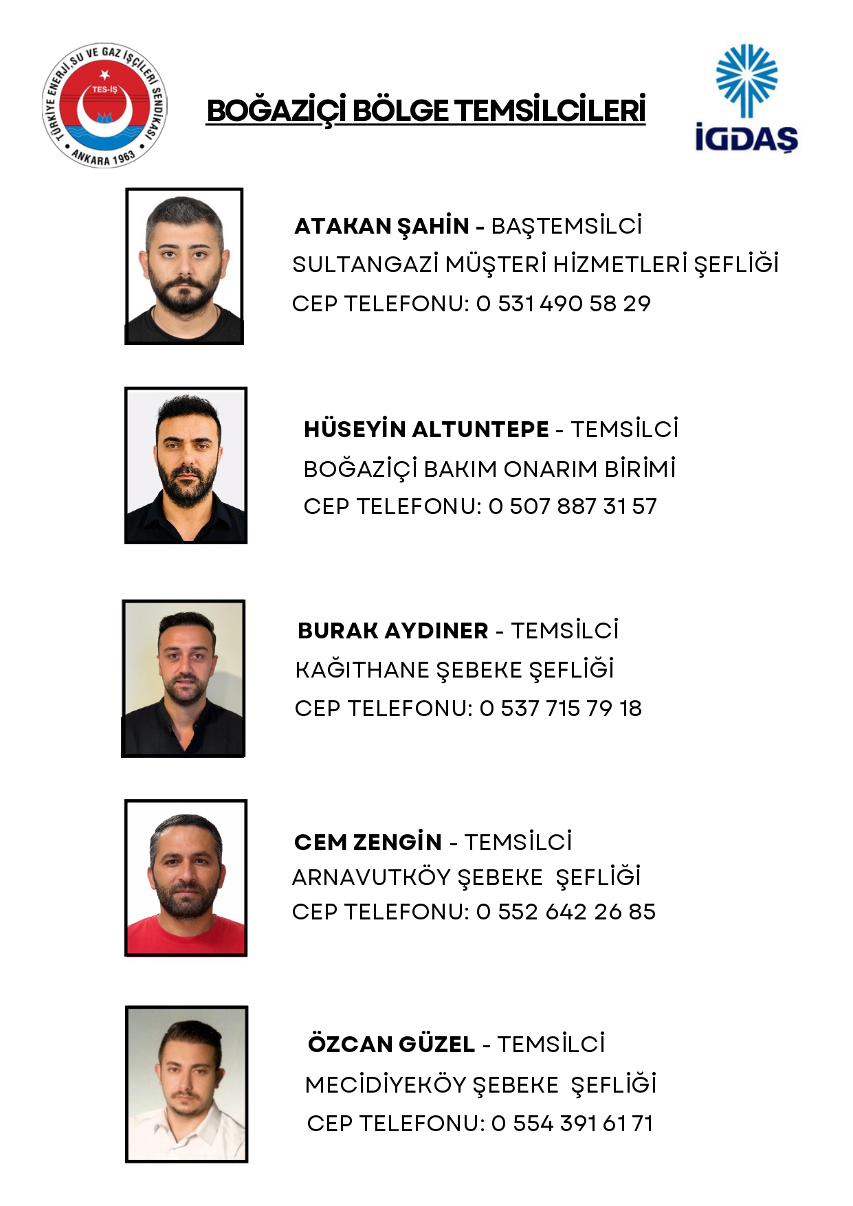 BOĞAZİÇİ BÖLGE TEMSİLCİLERİ